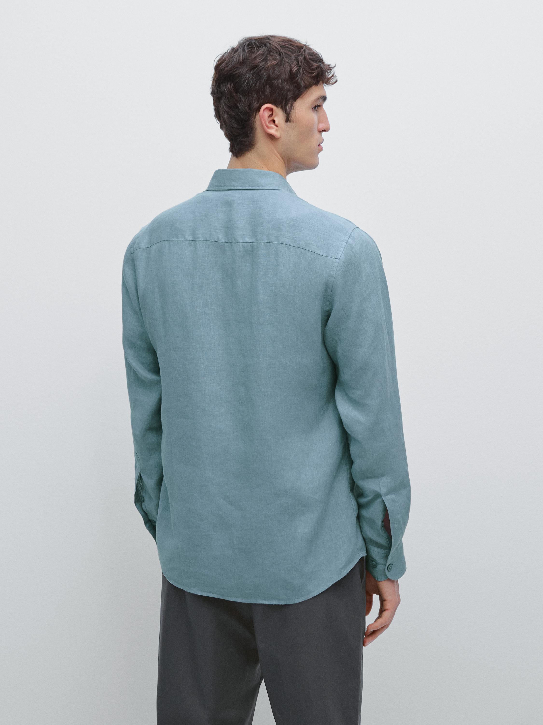 100% linen slim fit shirt